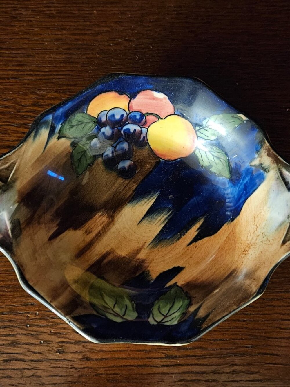 Tunstall Hand-Painted "Autumn" Teacup & Handled Dish Set VINTAGE